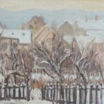 Sera d'inverno, Ginevra 1936, olio 34 x 26 cm